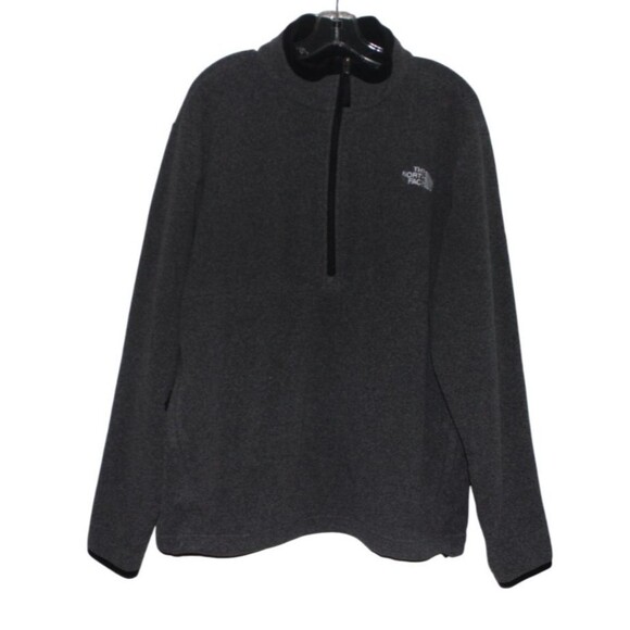 The North Face Men’s Large 1/4 Quarter Zip Pullover Gray Fleece Sweatshirt - Picture 2 of 8